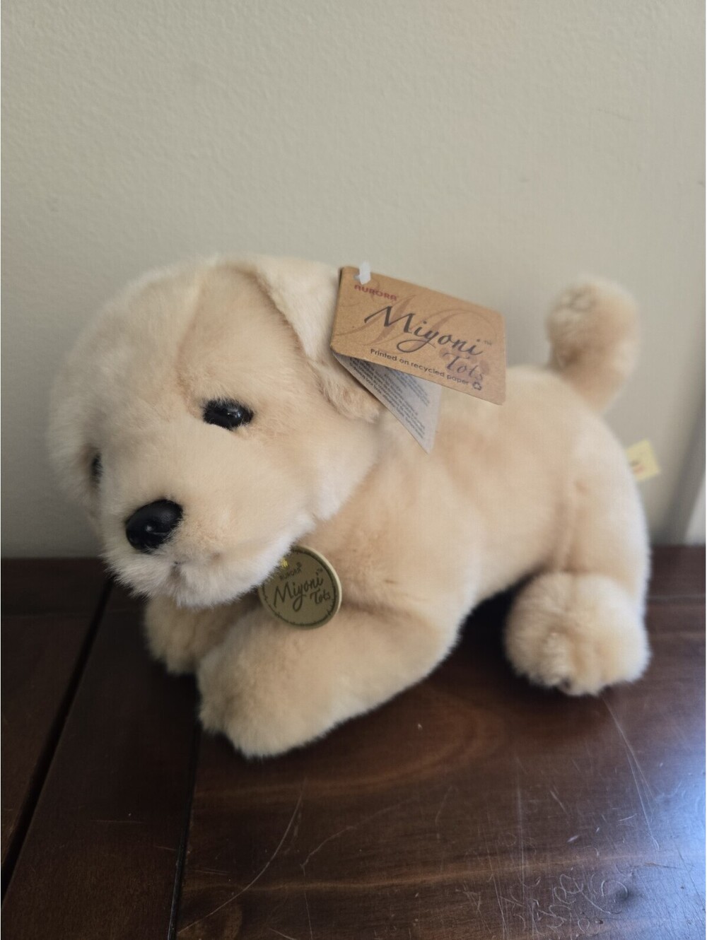 New Miyoni By Aurora Golden Yellow Labrador Retriever Puppy Plush Stuffed Toy 9"